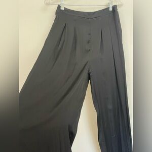 Black silky high waisted size medium trouser pants